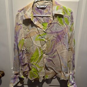 Zara floral blouse